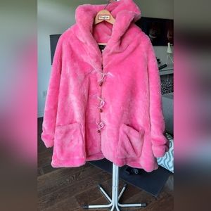 Barbie pink faux fur jacket
